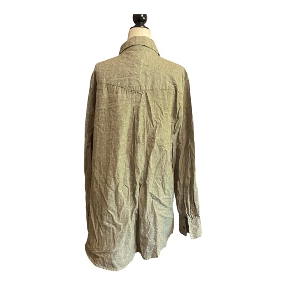 Silver Jeans Co linen & cotton blend long sleeve button up collared shirt. Sz 2X - Picture 4 of 16
